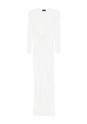 ROSERRY Mallorca twist-neck long-sleeve maxi dress - White