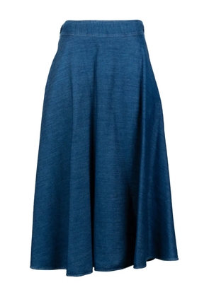 Marella elasticated-waistband midi skirt - Blue