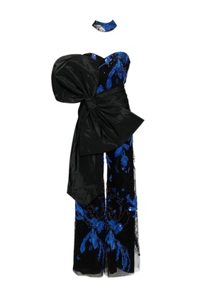 Saiid Kobeisy draped bow jumpsuit - Black