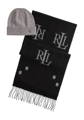 Lauren Ralph Lauren logo-print fringed scarf (set of two) - Grey