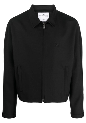Courrèges pointed flat-collar zip-up jacket - Black