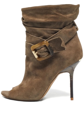 Burberry Pre-Owned Open-toe buckle boots - Brown