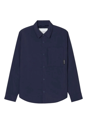 Closed pocket-patch shirt jacket - Blue