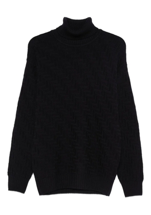 Low Brand textured roll-neck sweater - Blue