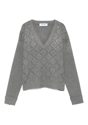 Blugirl embellished V-neck jumper - Grey