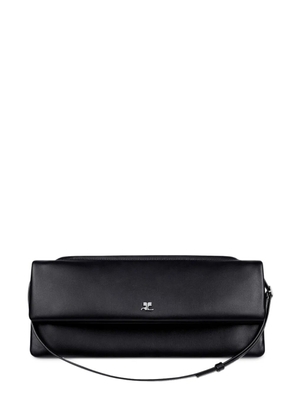 Courrèges leather flap clutch - Black