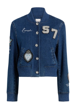 Cinq A Sept Dominique embellished denim jacket - Blue