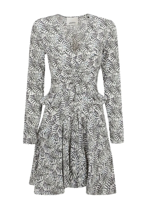 ISABEL MARANT V-neck ruffled-detail dress - White