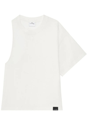Courrèges one-sleeve scuba-jersey T-shirt - White