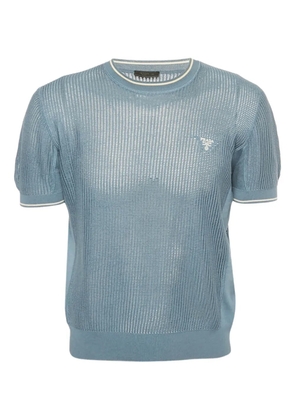 Prada Pre-Owned open-knit logo T-shirt - Blue