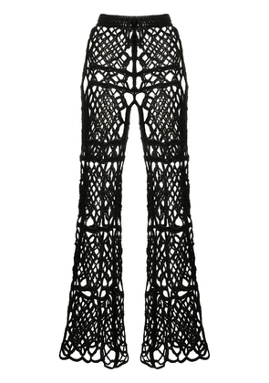 Anna Sui layered macramé trousers - Black