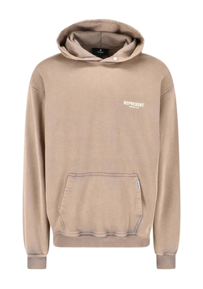 Represent logo-print hoodie - Neutrals