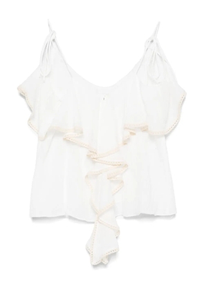 PNK lace-detail cotton top - White