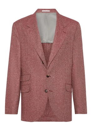 Brunello Cucinelli herringbone deconstructed blazer - Red