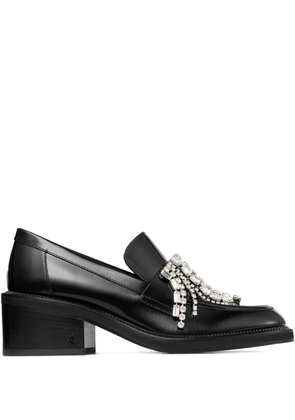 Jimmy Choo Tylor crystal-embellished loafers - Black