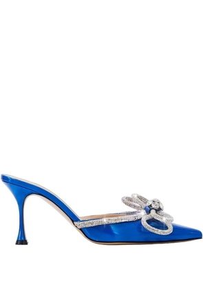 MACH & MACH pointed crystal-bow mules - Blue