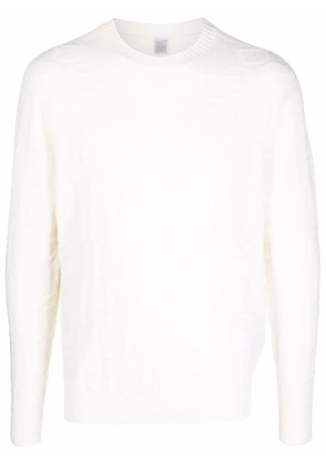 Eleventy jacquard-logo knitted jumper - White