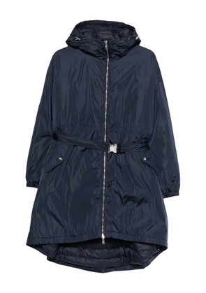 Add hooded belted coat - Blue