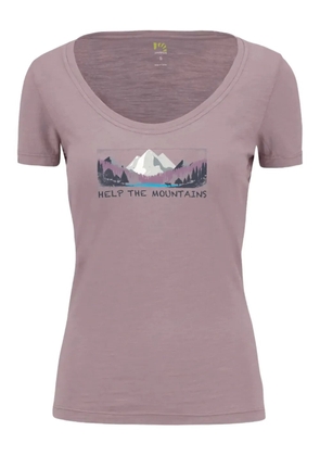 KARPOS mountain-print V-neck T-shirt - Purple