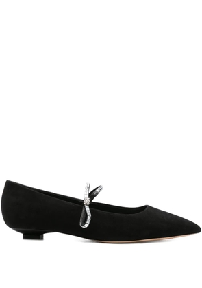 Casadei embellished pointed-toe flat pumps - Black
