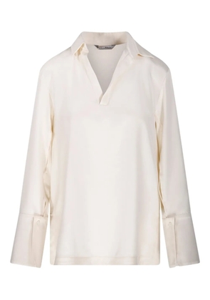 Max Mara V-neck blouse - 005 BIANCO AVORIO