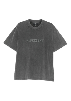 Represent embroidered-detail cotton T-shirt - Grey