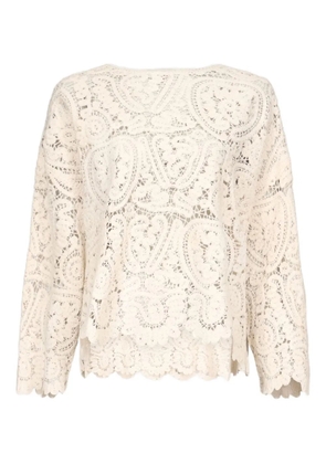 LouLou de Saison AROLD crochet lace sweater - Neutrals