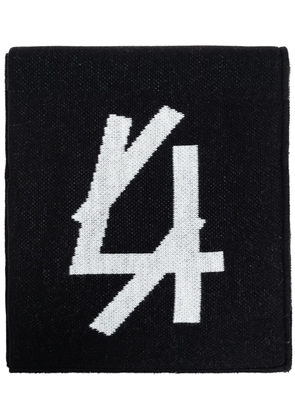 44 LABEL GROUP logo-jacquard scarf - Black