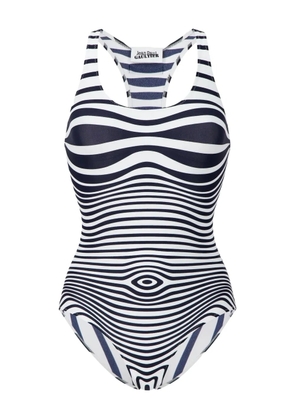 Jean Paul Gaultier striped swimsuit - Blue