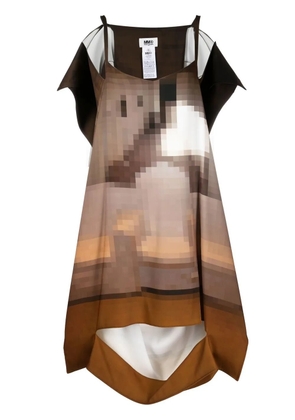 MM6 Maison Margiela draped sleeveless dress - Brown
