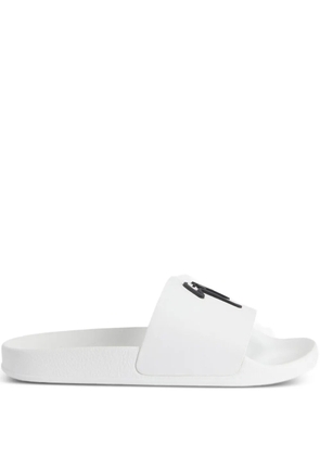 Giuseppe Zanotti Brett logo-embellished slides - White