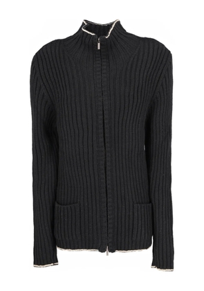Kenzo Pre-Owned ribbed zip cardigan - Black