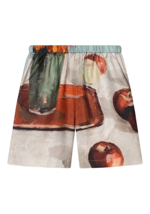 Nanushka Anne elastic-waist printed shorts - Neutrals