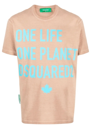 DSQUARED2 slogan-print cotton T-shirt - Brown