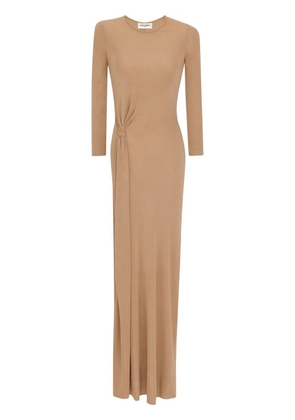 Saint Laurent knot-detail maxi dres - Neutrals