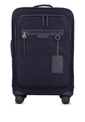 Longchamp wheeled leather-trimmed trolley - Blue
