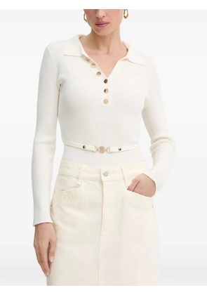 FRACOMINA button ribbed top - Neutrals
