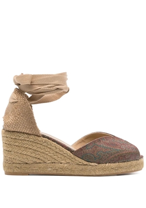 Castañer x ETRO 70mm Bilina espadrilles - Brown