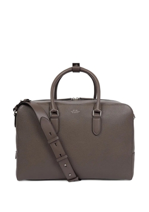 Smythson leather top-handle travel bag - Brown
