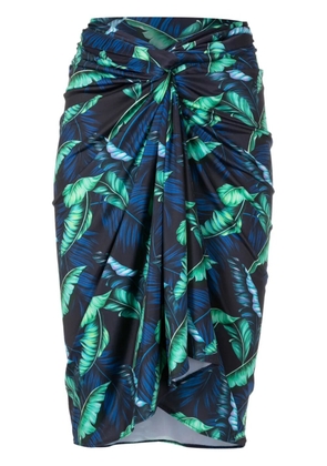 Lygia & Nanny Orixa leaf-print cover-up - Blue