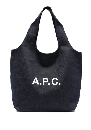 A.P.C. Ninon logo-print tote bag - Blue