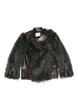 sacai panelled jacket - Brown