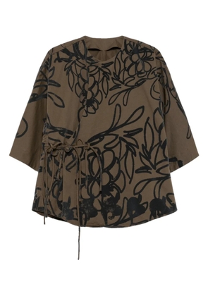 JNBY cotton plant Knotted jacket - Brown