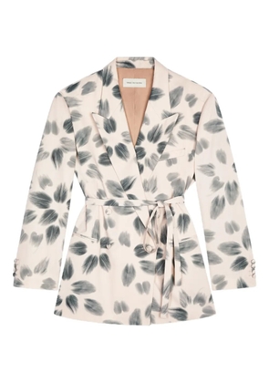 DRIES VAN NOTEN leaf-print blazer - Neutrals