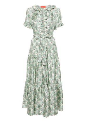 La DoubleJ fan-print maxi dress - Green