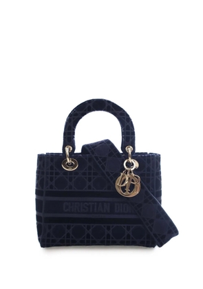 Christian Dior Pre-Owned 2020 Medium Velvet Cannage Lady D Lite satchel - Blue
