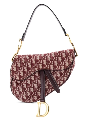 Christian Dior Pre-Owned Saddle Handbag Oblique Canvas Medium shoulder bag - Red