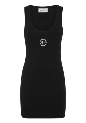 Philipp Plein logo-embroidered tank dress - Black