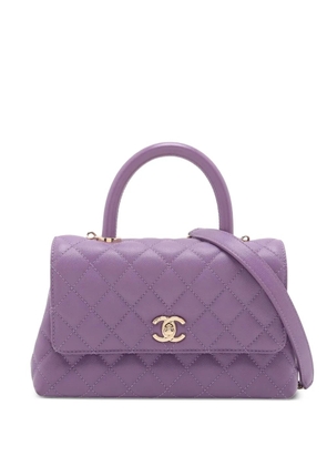 CHANEL Pre-Owned 2021-2025 Mini Caviar Coco Top Handle Bag satchel - Purple