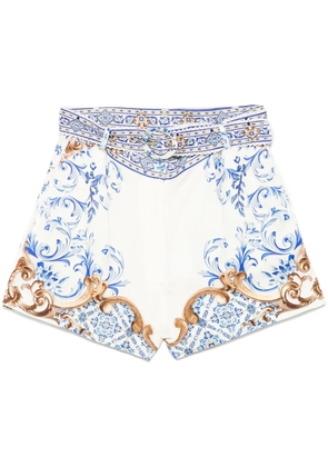 Camilla printed shorts - White